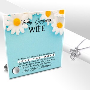 Love Knot Necklace with Personalized Message Stand - Friendship Gift