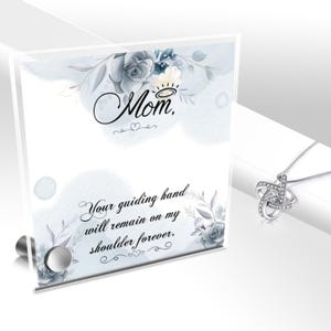 Love Knot Necklace with Personalized Lumenglass Stand - Friendship Gift