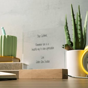 Carta manuscrita con soporte de madera para regalar a amigos, con receta manuscrita, personalizada, para papá.
