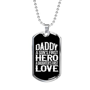 Personalized Daddy Dog Tag Necklace with Engraving,  gitf for him for his birthday gift or personalized anniversary gift and fathers day