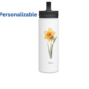 Stainless Steel Water Bottle, Handle Lid, Double-wall stainless steel construction Cute Gift Personalized Gift Gift For Her Gift For Sister
