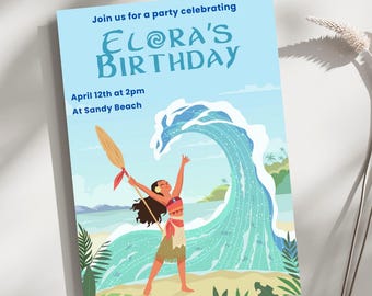 Moana Birthday Invitation Template
