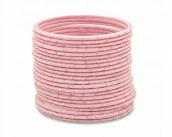 Braccialetti in metallo rosa a pois / Gioielli da sposa indiani pakistani, set da 24