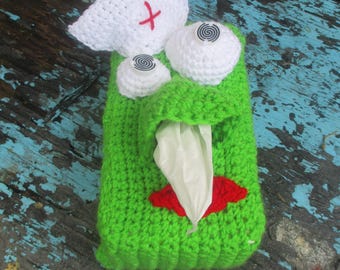 Nurse Ratchett Tissue Box Cover horror fun ooak *ready to ship silliness crochet
