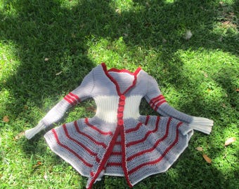 The Penny Wise Coat crochet ooak horror fun *ready to ship*