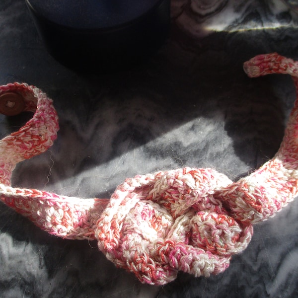 Celtic Knot Choker crochet necklace cotton thread ooak gypsy hippie bohemian irish