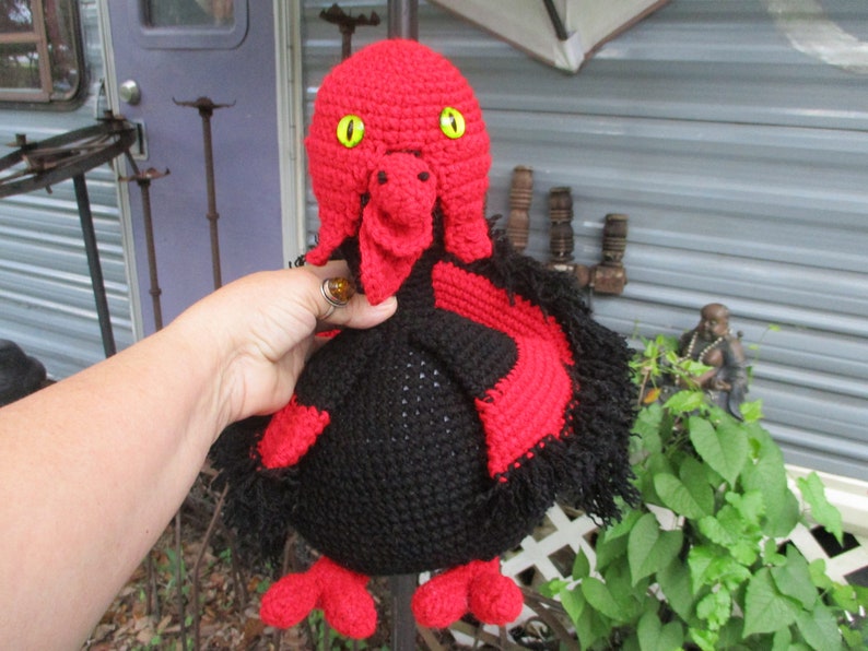 Black Tom Turkey Gothic Horror Crochet Thanksgiving Creepy Etsy