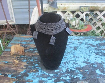 The Graveyard Choker crochet horror goth *ready to ship* ooak