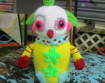 Killer Klown Stash jar  crochet ooak horror outer space *ready to Ship*