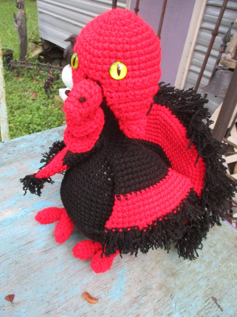 Black Tom Turkey Gothic Horror Crochet Thanksgiving Creepy Etsy