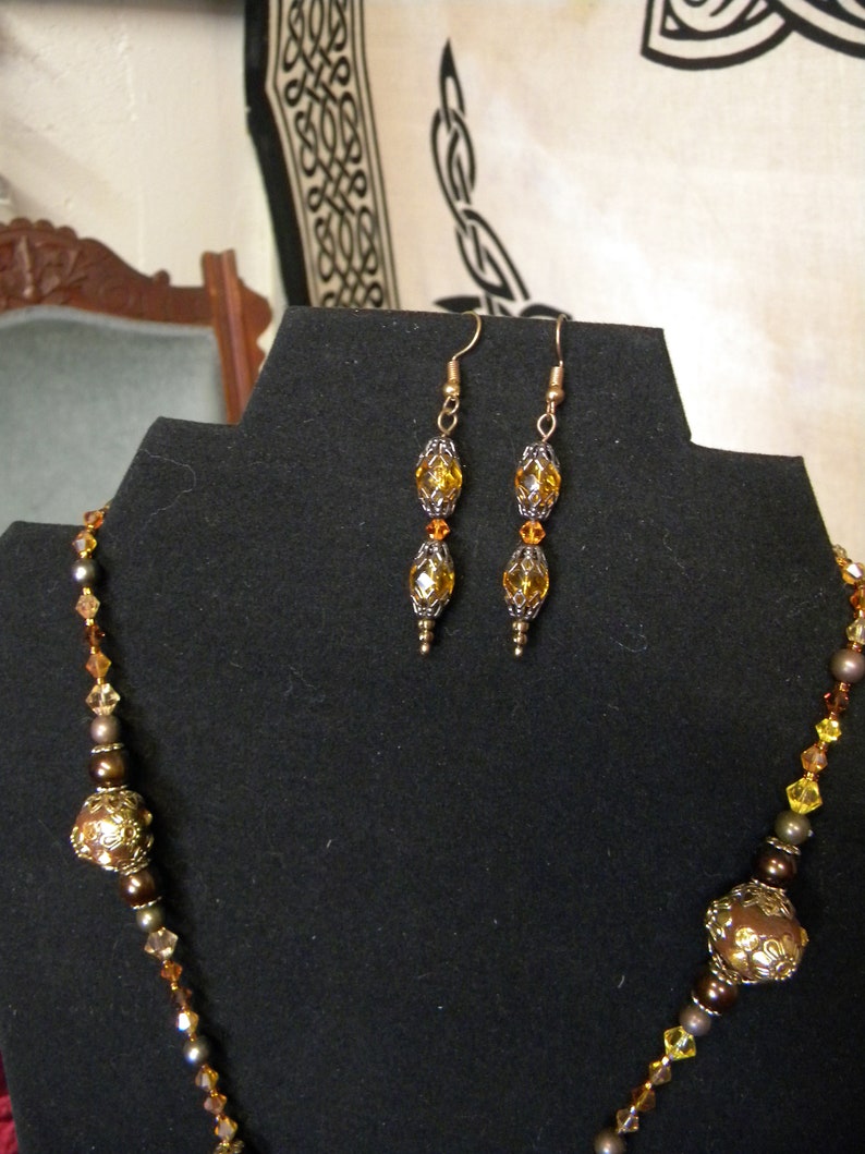 Bohemian necklace /& Earrings hippie gypsy glassbeads tribal