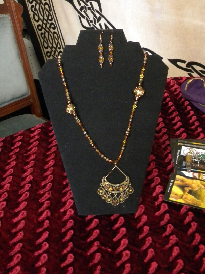 Bohemian necklace /& Earrings hippie gypsy glassbeads tribal