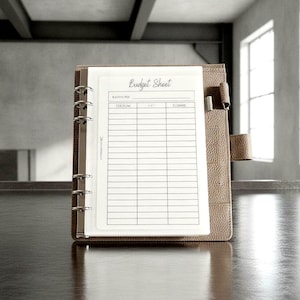 Budget Tracker | Dashboard Ausgaben Tracker Einlage A5 A6 A7 | Wiederverwendbar laminiert  Transparent I Weiß | Cash Stuffing Zubehör
