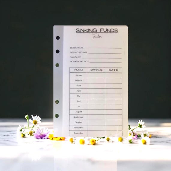 Sinking Funds Tracker I Transparent I Geldumschlag I Budgeting I Budgetplanung I Finanzen I Umschlagmethode I Geld sparen I Budget Planer I