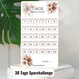 30 Tage Spar-Challenge A6 | Geld sparen Challenge | Cash Envelope Tracker | Sparziel Planer | Handgemacht | Budget Planer A6