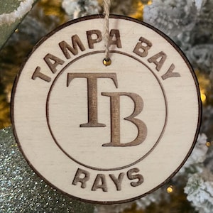 Tampa Bay Rays Ornament/ Rays Christmas Ornament/ TB Rays Christmas Ornament/ Laser Engraved