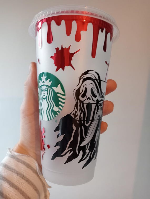 Scream|ghostface|halloween Themed Starbucks Inspired Cold Cups - Etsy