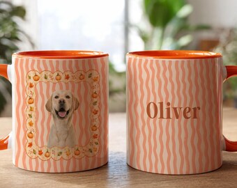Personalized Dog Portrait from Photo Mug Custom Dog Watercolor Portrait Gift for Dog Owners Dog Drawing Gift Fall Season Mug Dog Dad Dog Mom