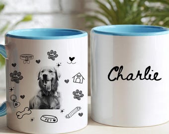 Personalized Dog Portrait from Photo Mug Custom Dog Watercolor Portrait Gift for Dog Owners Dog Drawing Gift for Dog Lover Dog Dad Dog Mom
