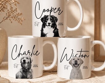 Personalized Dog Portrait from Photo Mug Custom Dog Watercolor Portrait Gift for Dog Owners Dog Drawing Gift for Dog Lover Dog Dad Dog Mom