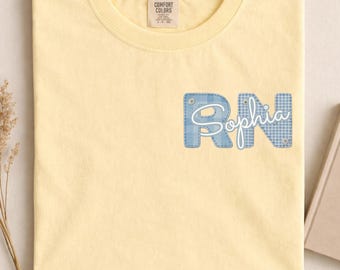 Comfort Colors Personalized Nurse Shirt, Faux Patchwork  RN Nurse, Nursing School Shirt, Future Nurse Graduation Gift,  Nurse Sweatshirt