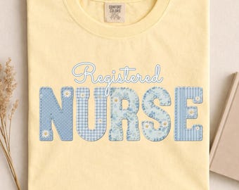 Comfort Colors Personalized Nurse Shirt, Faux Patchwork  RN Nurse, Nursing School Shirt, Future Nurse Graduation Gift,  Nurse Sweatshirt