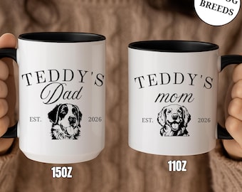 Custom Pet Mug with Custom Dog Portrait, Pet Memorial Gift for Pet Loss, Personalized Pet Mug for Dog Lovers, Pet Lover Gift