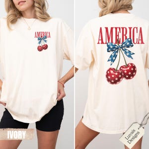 Comfort Colors® American shirt, Independence Day cherry shirt, 4th Of July Shirt, Independence Day Shirt