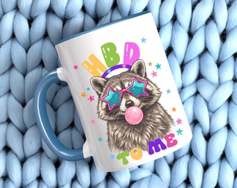 Custom Year Funny Raccoon Mug, Funny Raccoon Birthday Mug, Custom Year, Retro Bday Trip Gift
