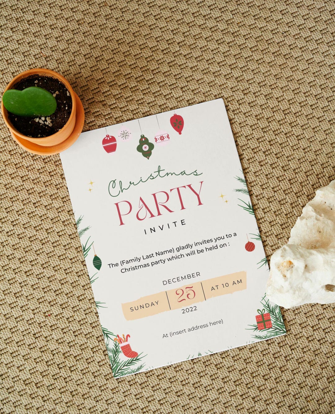 Free Printable Personalized Christmas Party Invitation