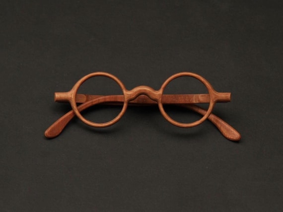 Handcrafted Wooden Eyeglass Frame, Cherry Wood Round Eyewear, Classic Handmade Wooden Glasses,Prescription Frame,Lightweight Natural Glasses