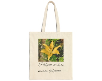 Zlatni Ljiljan - Bosnian Golden Lily Tote Bag - Bosnia and Herzegovina National Flower -