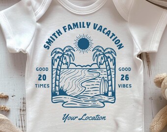 Body para bebé para vacaciones familiares, camiseta personalizada para la playa 2026, camisetas a juego para la familia, camisetas para grupos de campamento de verano, camiseta personalizada para crucero, camiseta de viaje