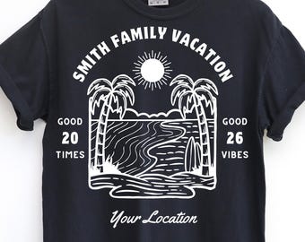 Camiseta juvenil para vacaciones familiares, camiseta personalizada para la playa 2026, camisetas a juego para la familia, camisetas para grupos de campamento de verano, camiseta personalizada para crucero, camiseta de viaje