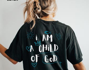 Camiseta "Niño de Dios", Comfort Colors®, regalo cristiano, camiseta de fe, sudadera con capucha de Jesús, cuello redondo con versículo bíblico, camiseta cristiana minimalista