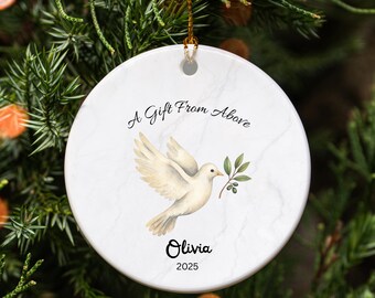 Baby's First Christmas Ornament, Personalized First Christmas Dove Ornament,Custom Baby Ornament 2025, Personalized Baby's 1st Ornament