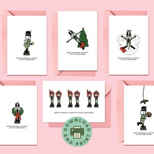 Cartões de felicitações de Natal do Quebra-Nozes para impressão | Para download – Pacote com 6