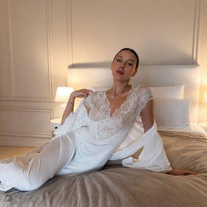 white lace getting ready dress Mini Dress White Tate Long Sleeve Lace Dress Size 14