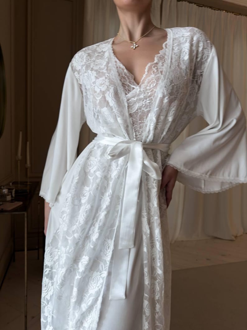 Lay Red Robe Bridal Lace Robe Set, Luxury Honeymoon Robe, Lace Bridal Nightgown, Get ...