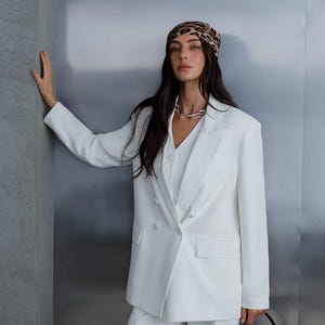 White Suit Women, White Pantsuit For Women, Formal Pantsuit for Women, 3-piece Pantsuit for Women, White Suit, Trouser Suit for Women,