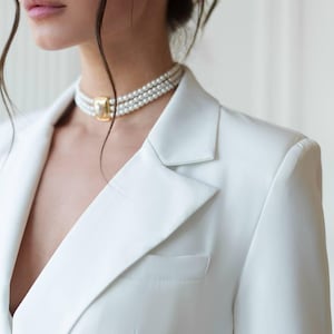 Civil Wedding Suit for Bride, Courthouse Wedding Outfit, Bridal Pantsuit, True to Size image 13
