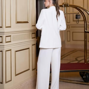 Civil Wedding Suit for Bride, Courthouse Wedding Outfit, Bridal Pantsuit, True to Size image 18