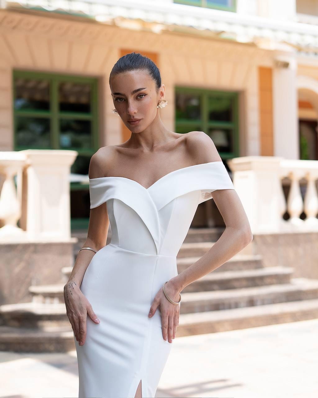 Off Shoulder Wedding Dress