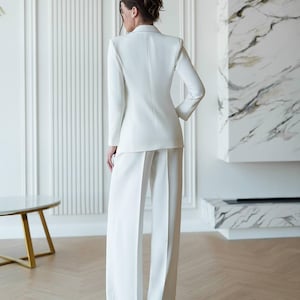 Civil Wedding Suit for Bride, Courthouse Wedding Outfit, Bridal Pantsuit, True to Size image 12