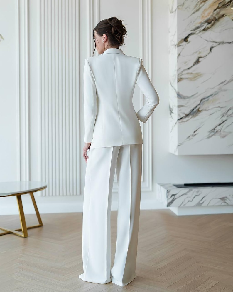 Civil Wedding Suit for Bride, Courthouse Wedding Outfit, Bridal Pantsuit, True to Size image 12