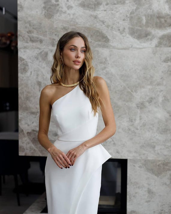 Rehearsal Dinner Bridal Dress  White Maxi Wedding Dress Bride Outfit |  Elegant Modern Gown - Etsy