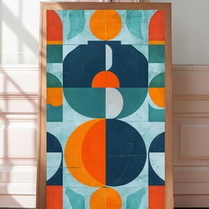 Retro Revival: A Vibrant Mid-Century Modern Abstract Geometric Journey