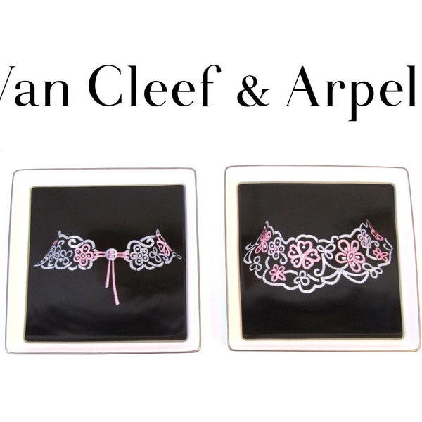 Van Cleef & Arpels Set of 2 Vintage  Vide Poche Jewelry Trays Ring Dishes 4.25"