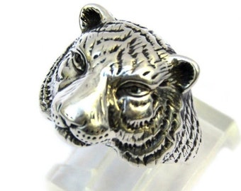 KABANA Sterling Silver Tiger Ring Size 6