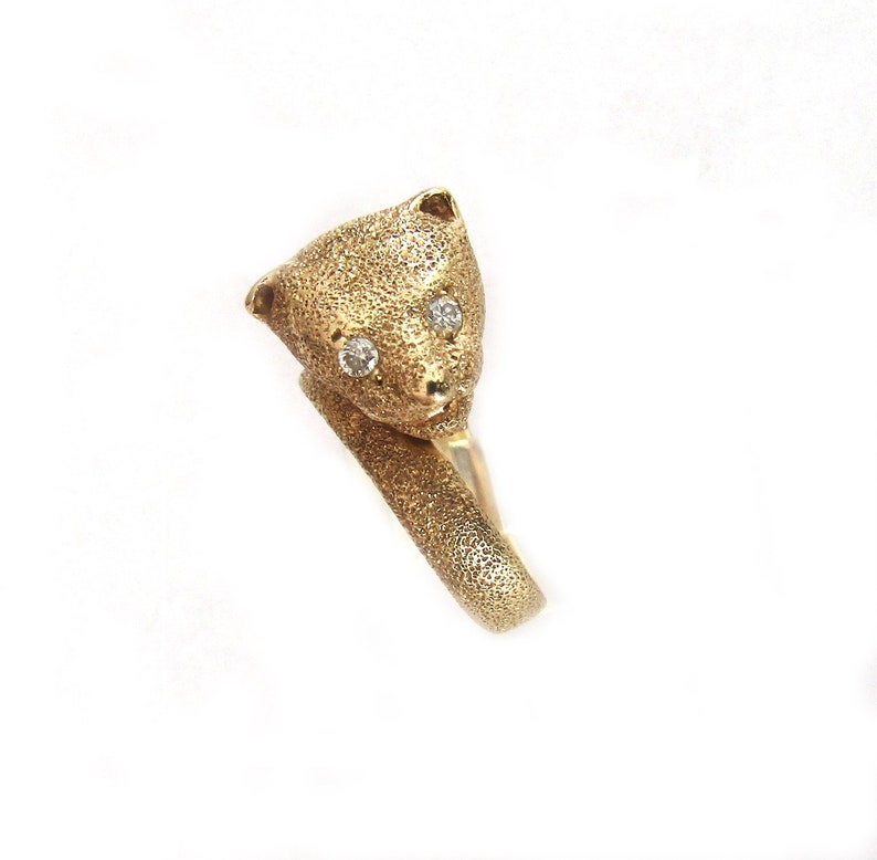 PANTHER DIAMOND GOLD Ring Cat Leopard Lynx Panther Cougar Puma - Etsy